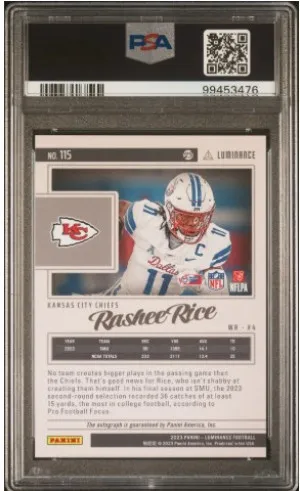 2023 PANINI LUMINANCE 115 RASHEE RICE AUTOGRAPH-GOLD /100 back
